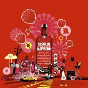 Rượu Vodka Absolut Raspberri (Dâu)