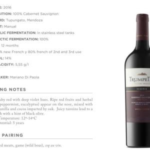 Rượu vang TrumpeTer Reserve Cabernet Sauvignon